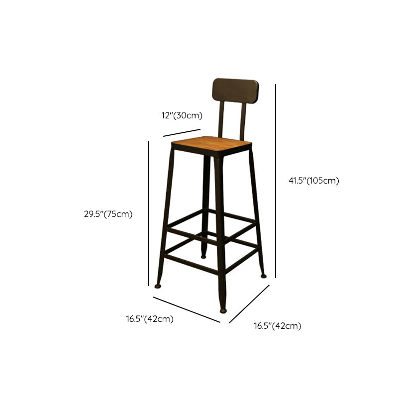 Armless Dining Stools Contemporary Metal Bar Stools with Footrest
