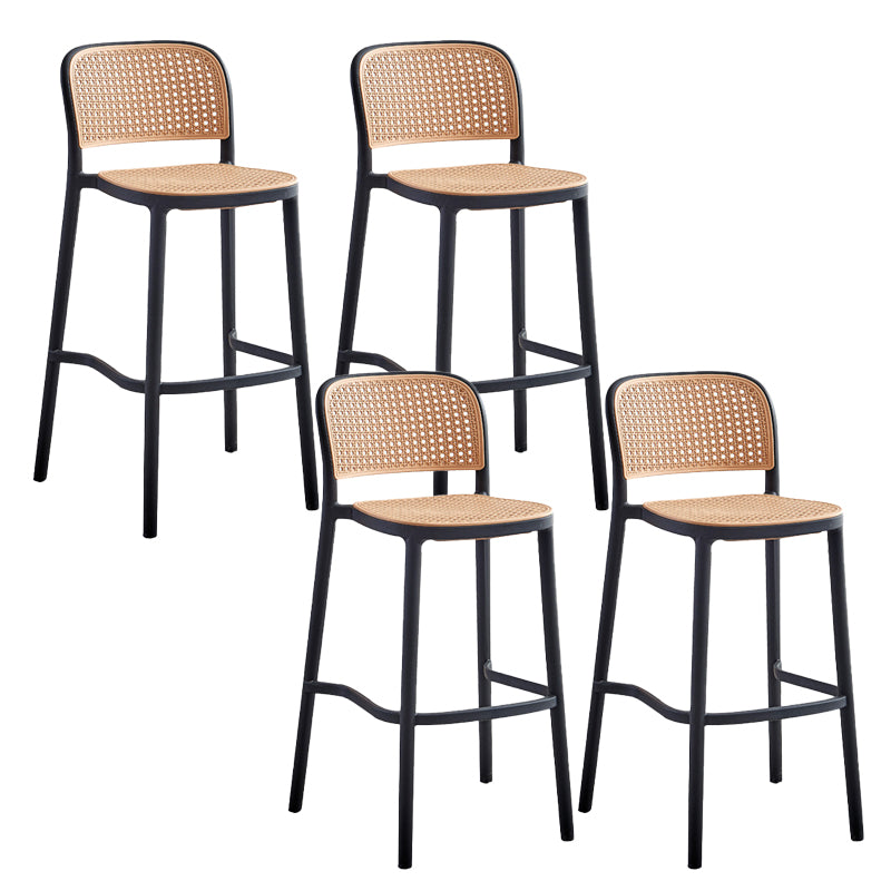 Stackable Bar Stool Plastic Backrest Counter Stool for Living Room