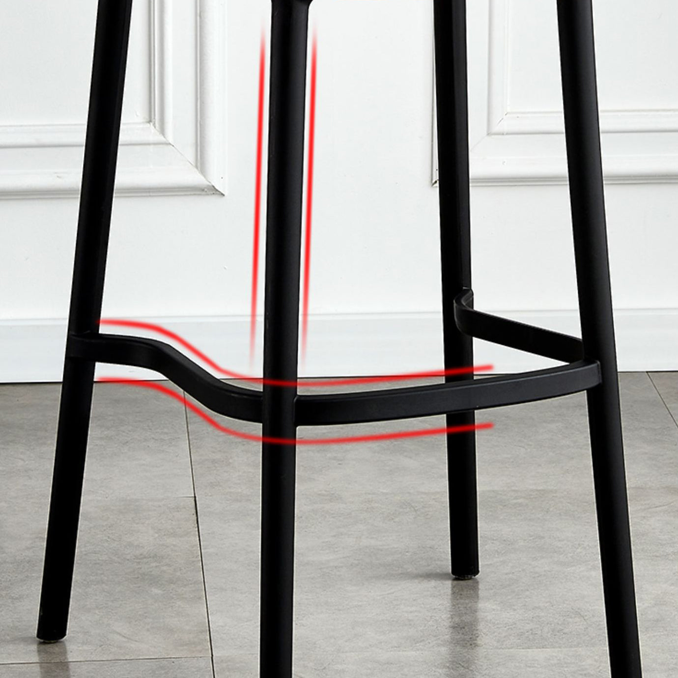 Stackable Bar Stool Plastic Backrest Counter Stool for Living Room