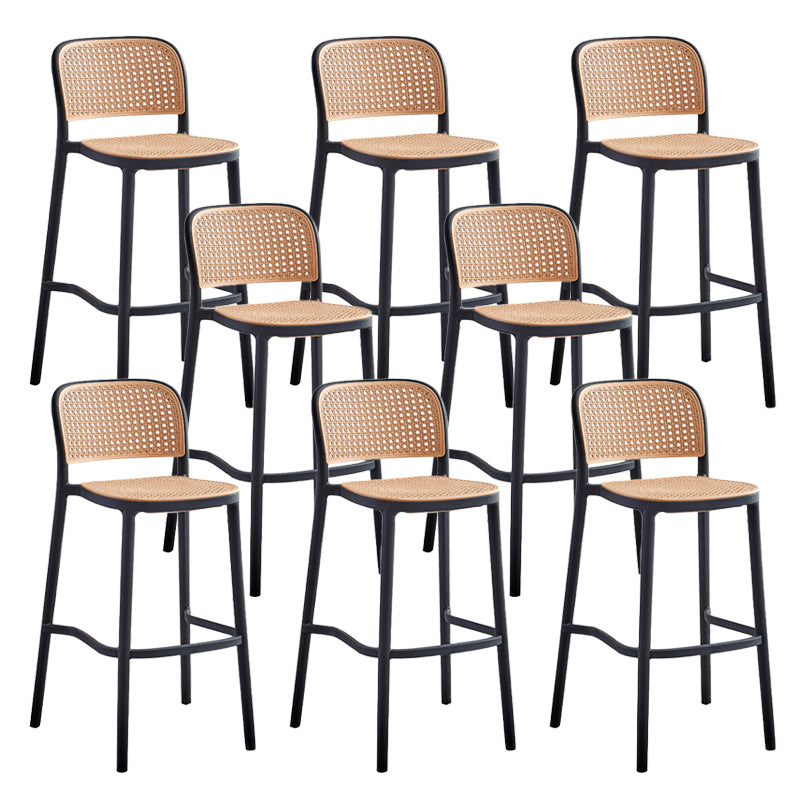 Stackable Bar Stool Plastic Backrest Counter Stool for Living Room