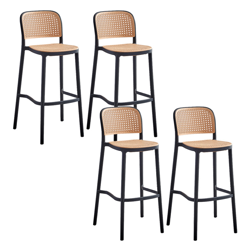 Stackable Bar Stool Plastic Backrest Counter Stool for Living Room