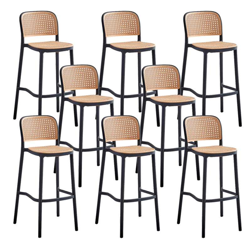 Stackable Bar Stool Plastic Backrest Counter Stool for Living Room