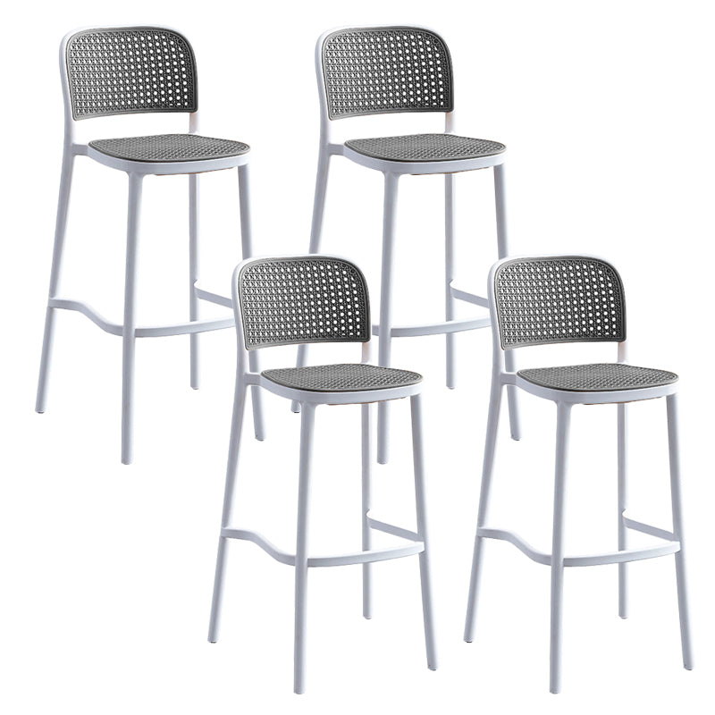 Stackable Bar Stool Plastic Backrest Counter Stool for Living Room