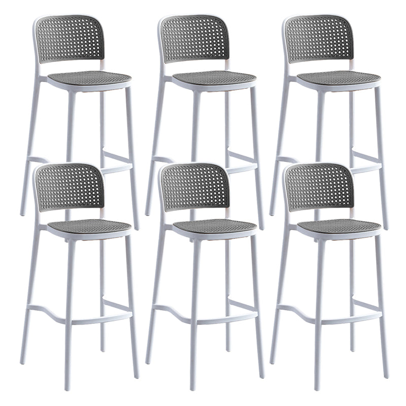 Stackable Bar Stool Plastic Backrest Counter Stool for Living Room