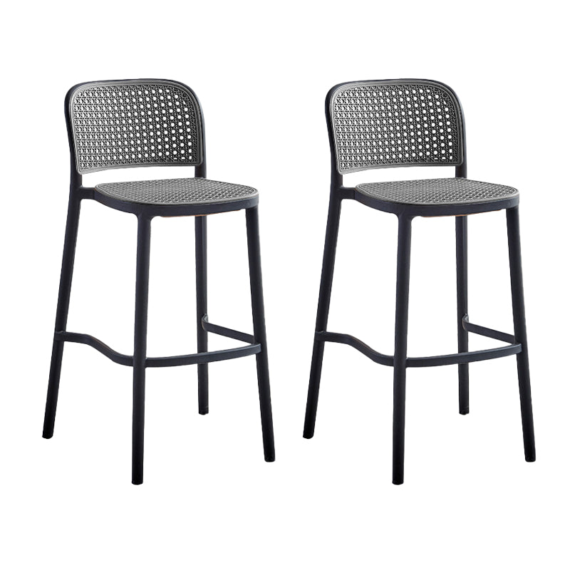 Stackable Bar Stool Plastic Backrest Counter Stool for Living Room