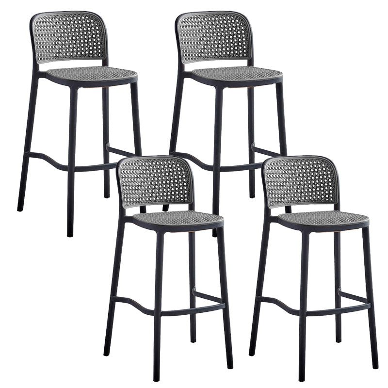 Stackable Bar Stool Plastic Backrest Counter Stool for Living Room