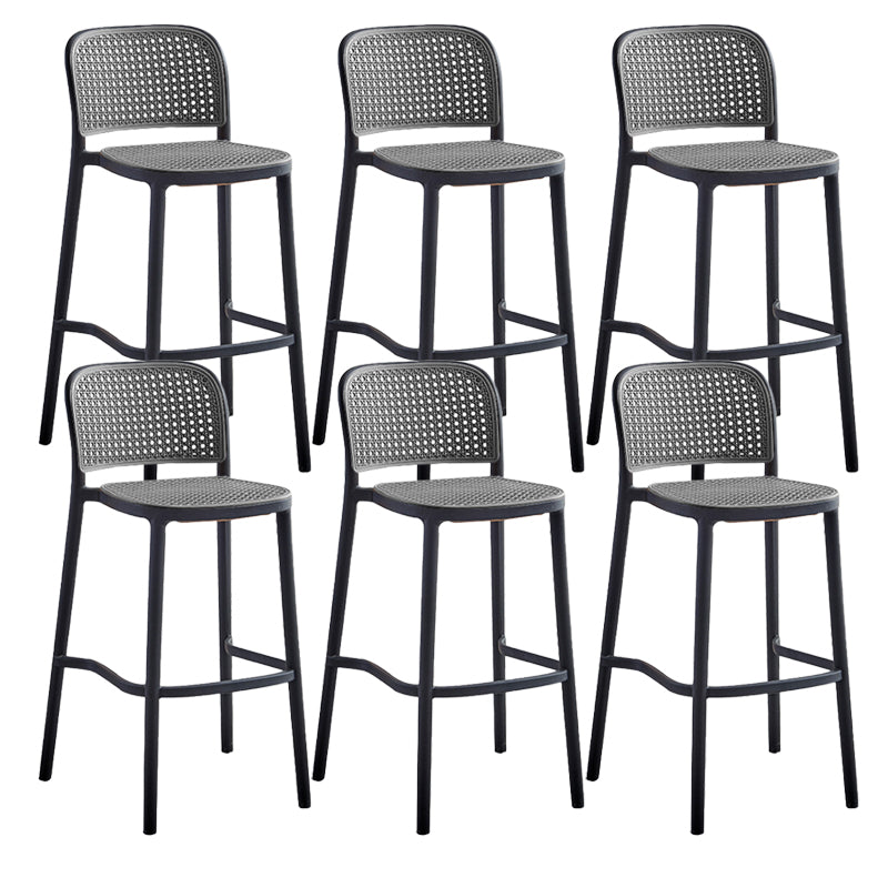 Stackable Bar Stool Plastic Backrest Counter Stool for Living Room