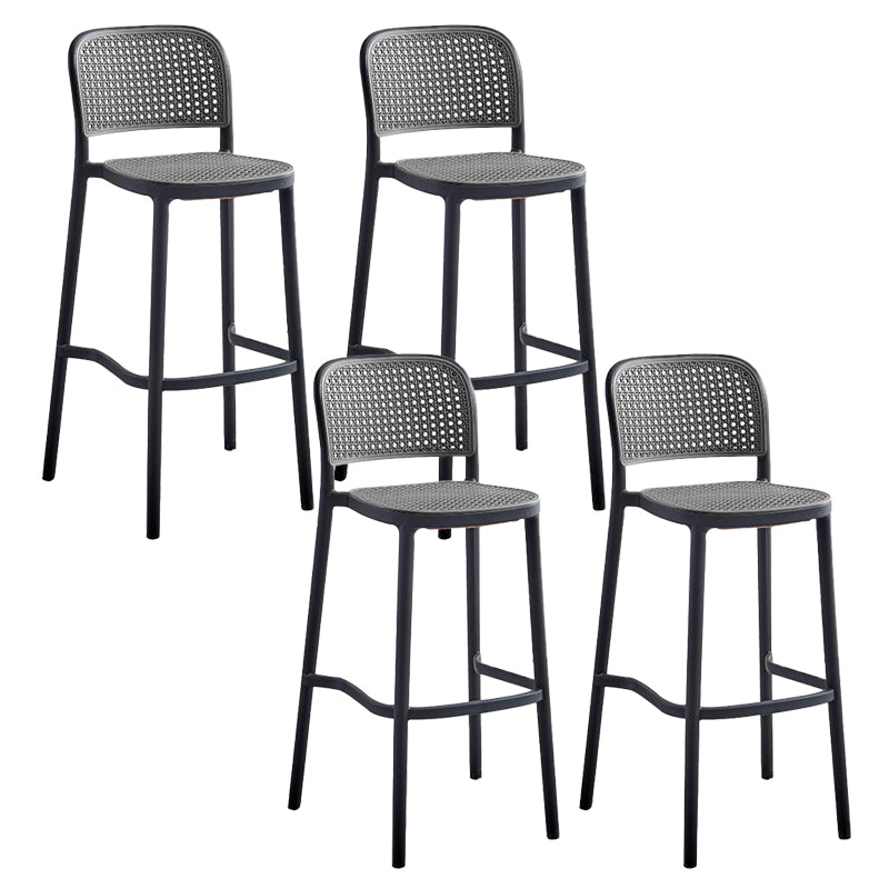 Stackable Bar Stool Plastic Backrest Counter Stool for Living Room