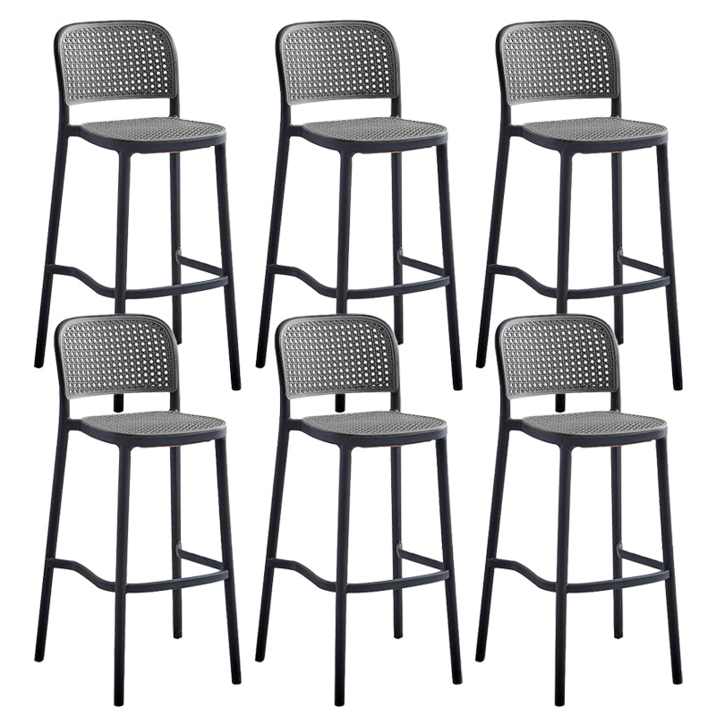 Stackable Bar Stool Plastic Backrest Counter Stool for Living Room