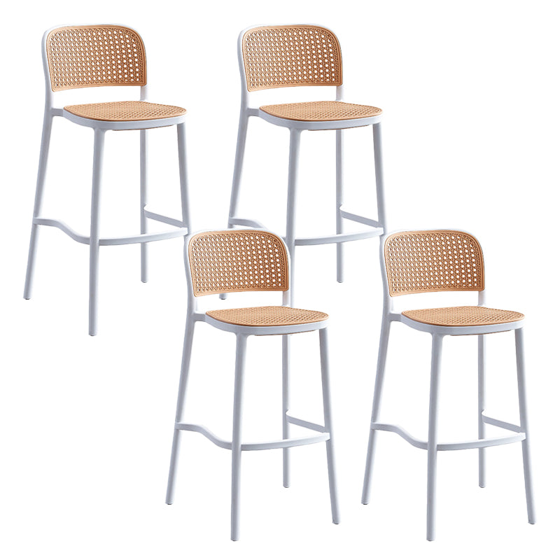 Stackable Bar Stool Plastic Backrest Counter Stool for Living Room