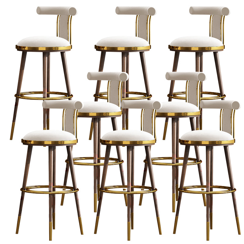 Glam Upholstered Bar Stool Glam Backrest Counter Stool for Bristol