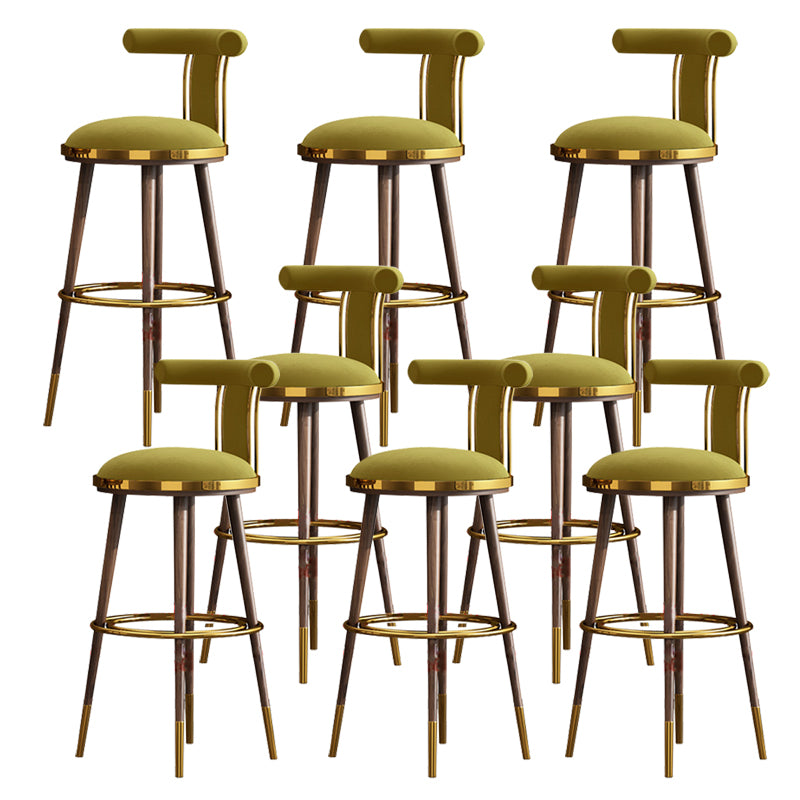 Glam Upholstered Bar Stool Glam Backrest Counter Stool for Bristol