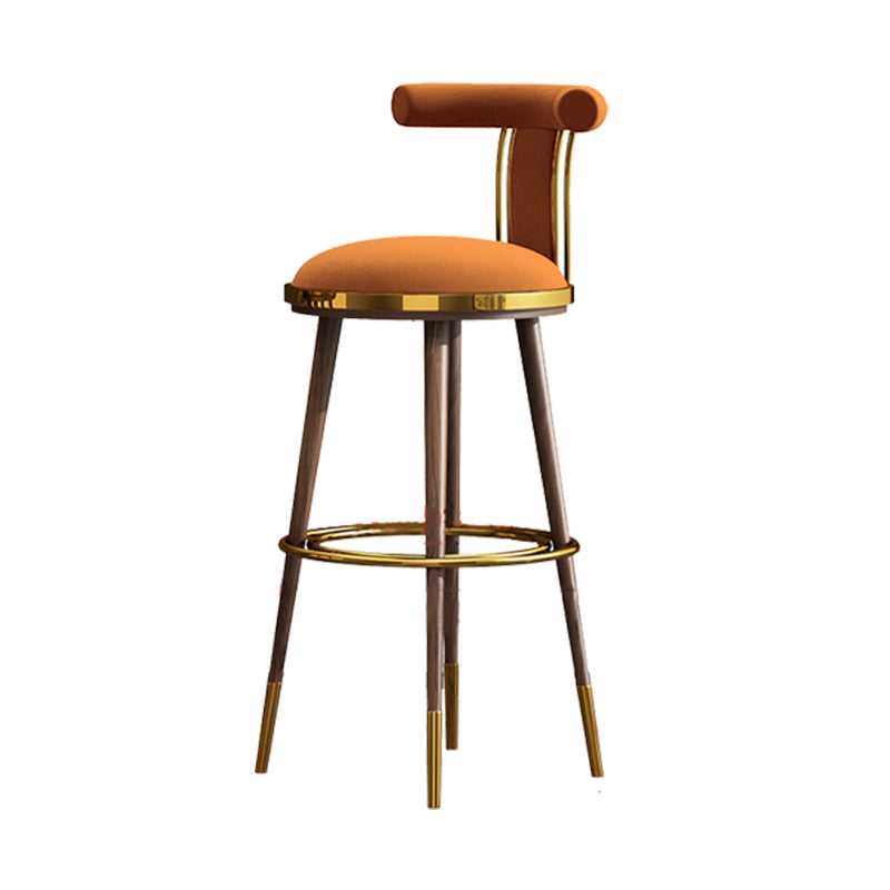Glam Upholstered Bar Stool Glam Backrest Counter Stool for Bristol