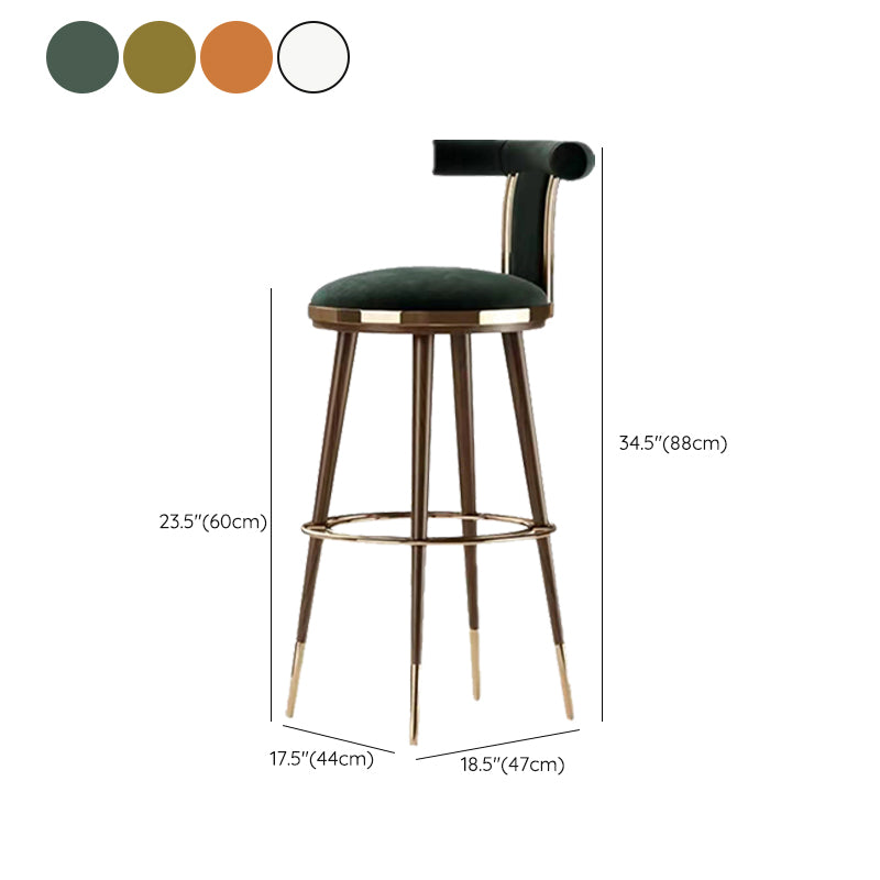 Glam Upholstered Bar Stool Glam Backrest Counter Stool for Bristol