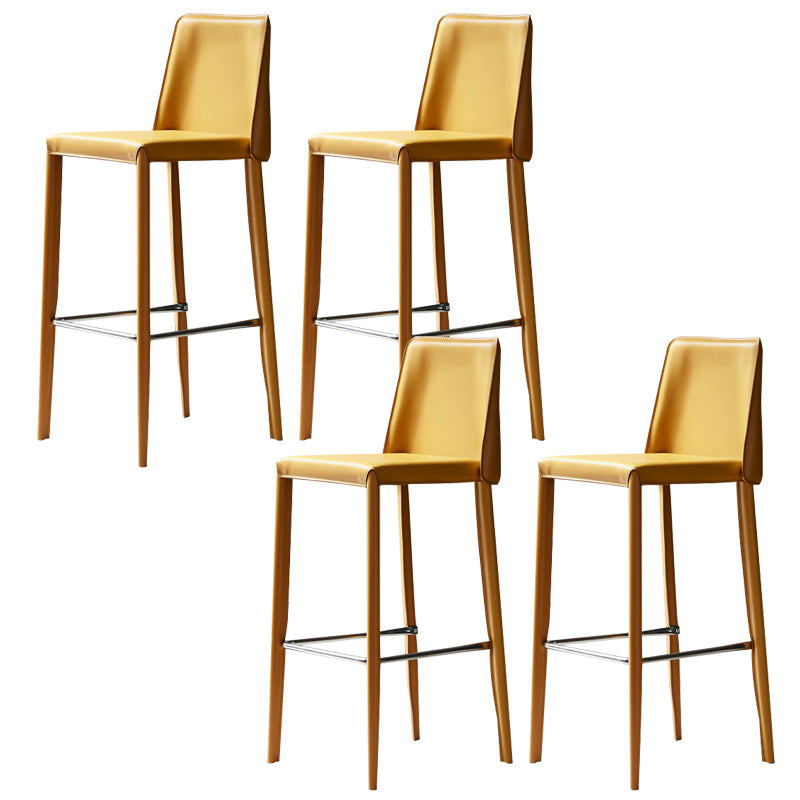 Modern Leather Bar Stool Low Back Counter Stool for Living Room