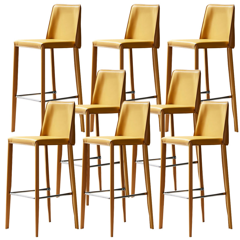 Modern Leather Bar Stool Low Back Counter Stool for Living Room
