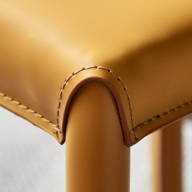 Modern Leather Bar Stool Low Back Counter Stool for Living Room