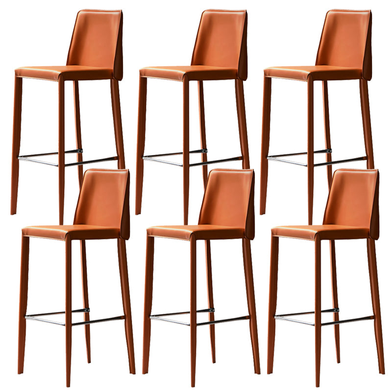 Modern Leather Bar Stool Low Back Counter Stool for Living Room