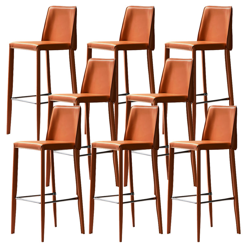 Modern Leather Bar Stool Low Back Counter Stool for Living Room