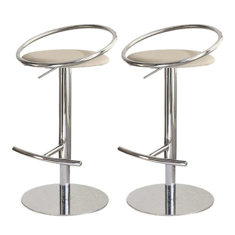 Glam Leather Bar Stool Metal Base Counter Stool for Living Room