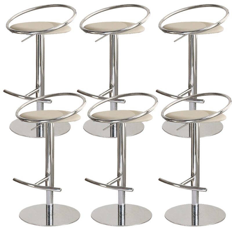 Glam Leather Bar Stool Metal Base Counter Stool for Living Room