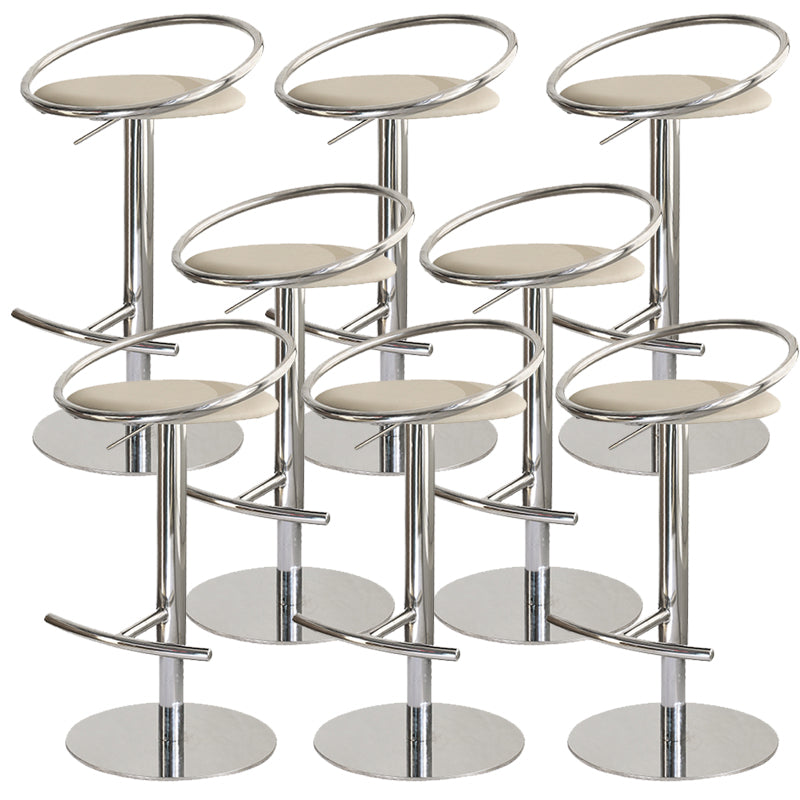 Glam Leather Bar Stool Metal Base Counter Stool for Living Room
