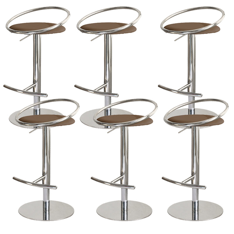 Glam Leather Bar Stool Metal Base Counter Stool for Living Room