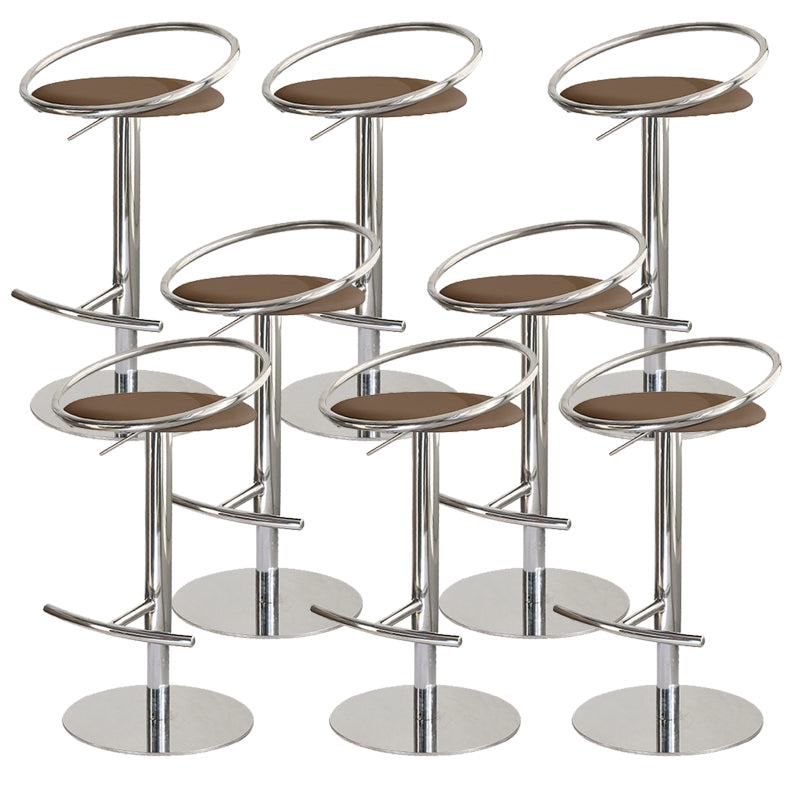 Glam Leather Bar Stool Metal Base Counter Stool for Living Room
