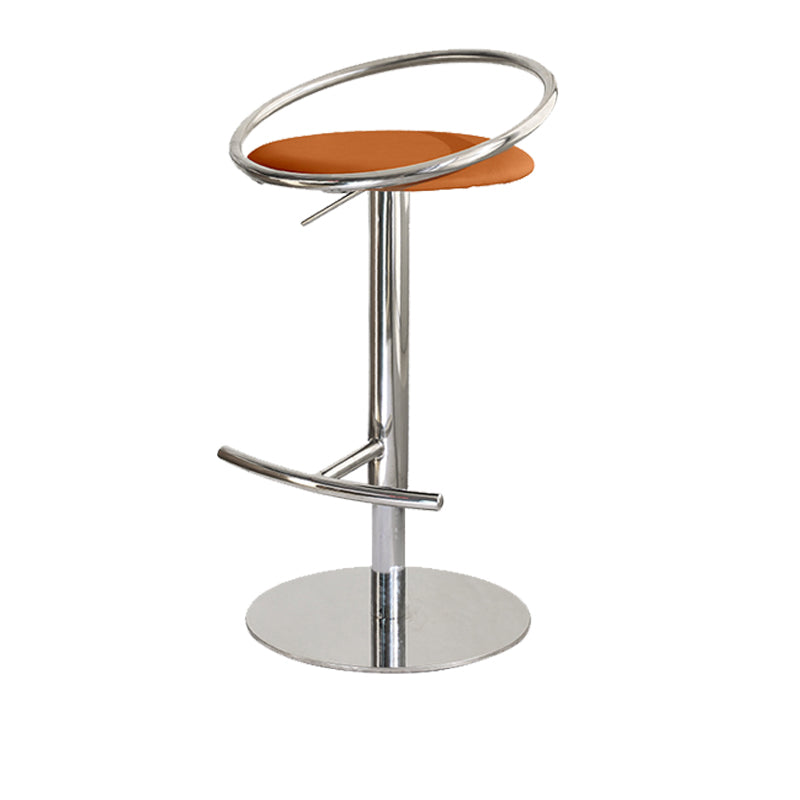 Glam Leather Bar Stool Metal Base Counter Stool for Living Room