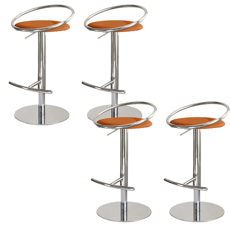 Glam Leather Bar Stool Metal Base Counter Stool for Living Room