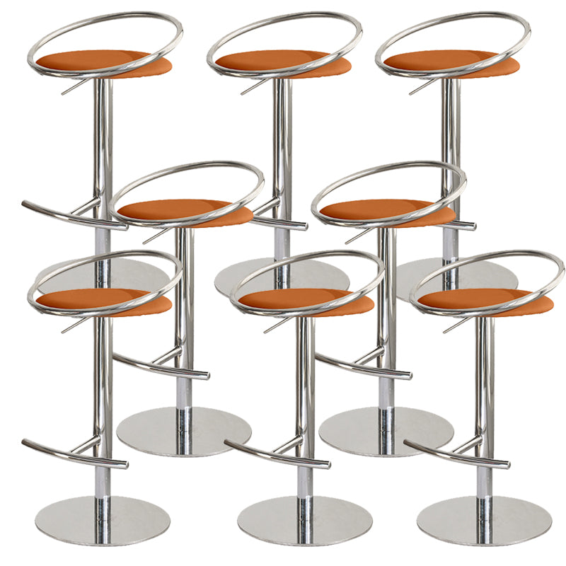 Glam Leather Bar Stool Metal Base Counter Stool for Living Room