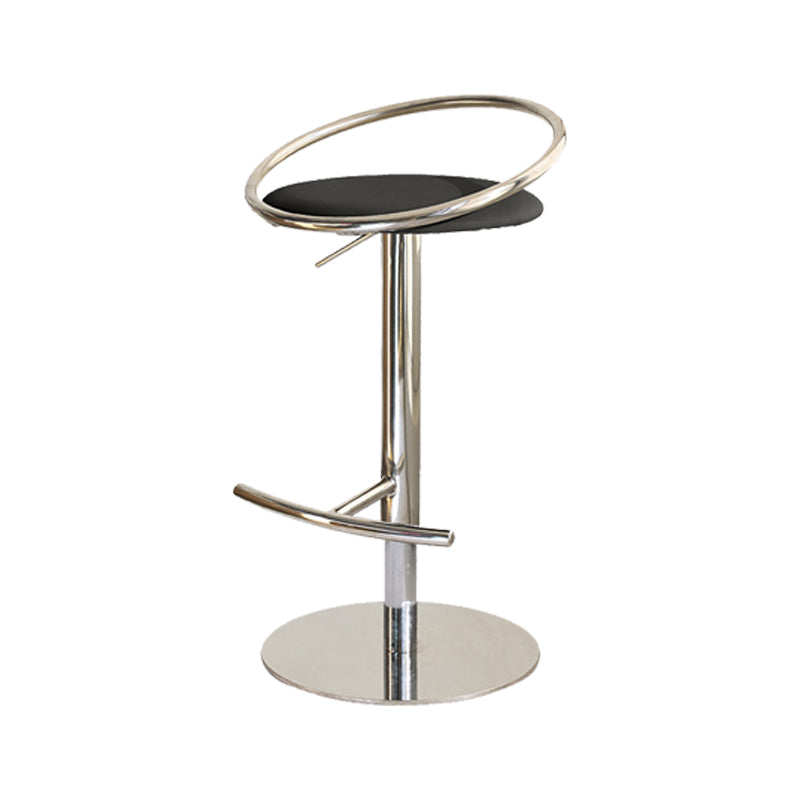 Glam Leather Bar Stool Metal Base Counter Stool for Living Room