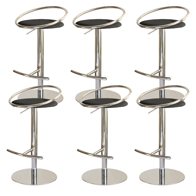 Glam Leather Bar Stool Metal Base Counter Stool for Living Room