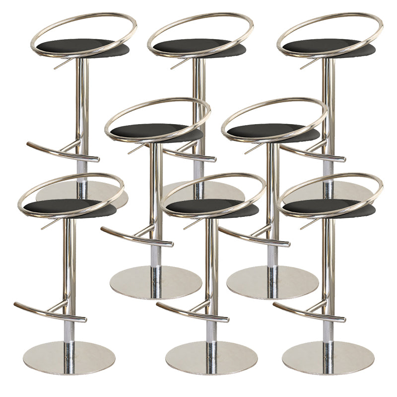 Glam Leather Bar Stool Metal Base Counter Stool for Living Room