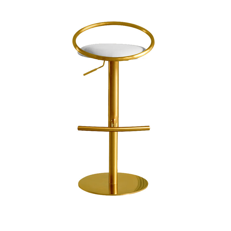 Glam Leather Bar Stool Metal Base Counter Stool for Living Room