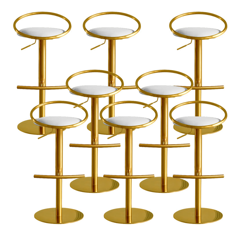 Glam Leather Bar Stool Metal Base Counter Stool for Living Room