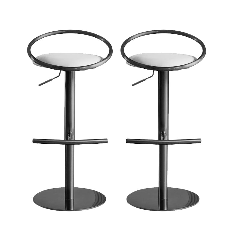 Glam Leather Bar Stool Metal Base Counter Stool for Living Room