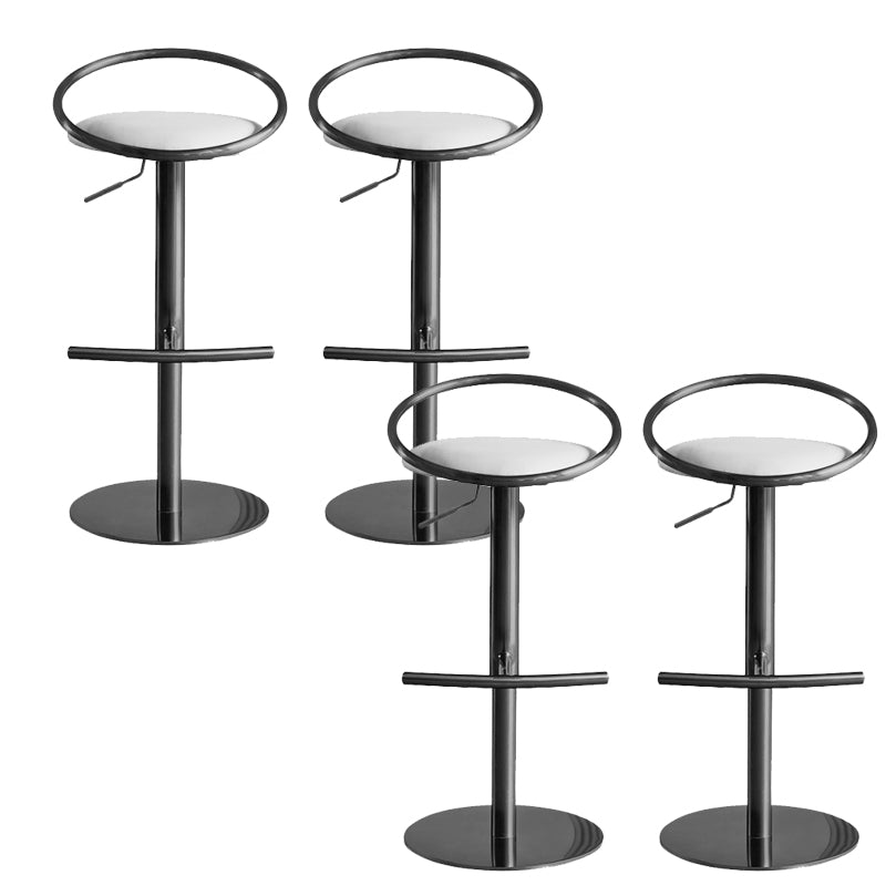 Glam Leather Bar Stool Metal Base Counter Stool for Living Room