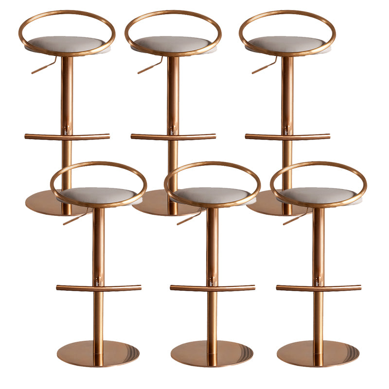 Glam Leather Bar Stool Metal Base Counter Stool for Living Room