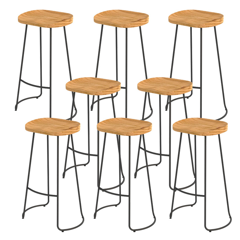 Contemporary Barstool Contoured Seat Bar Stool with Footrest