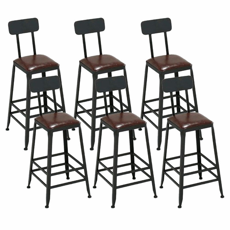 Contemporary Solid Wood Barstool Armless Bar Stool with Footrest