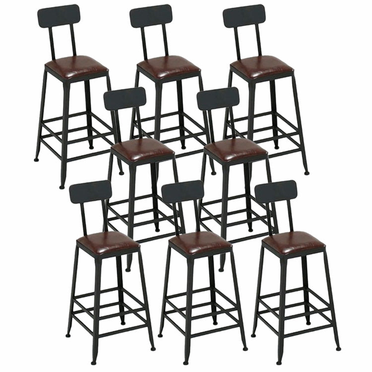 Contemporary Solid Wood Barstool Armless Bar Stool with Footrest