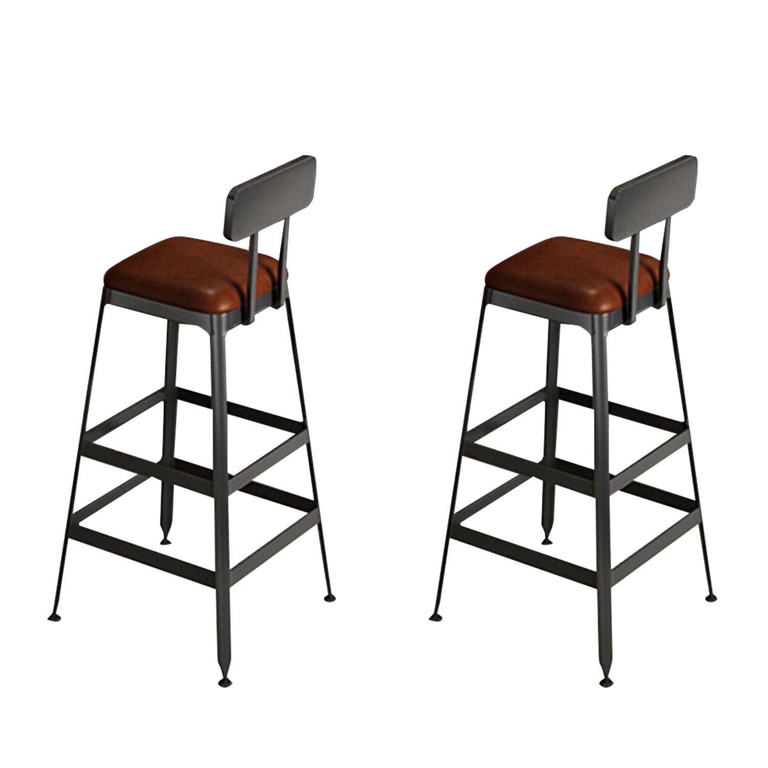 Contemporary Wood Barstools Armless Bar Stool with Metal Legs