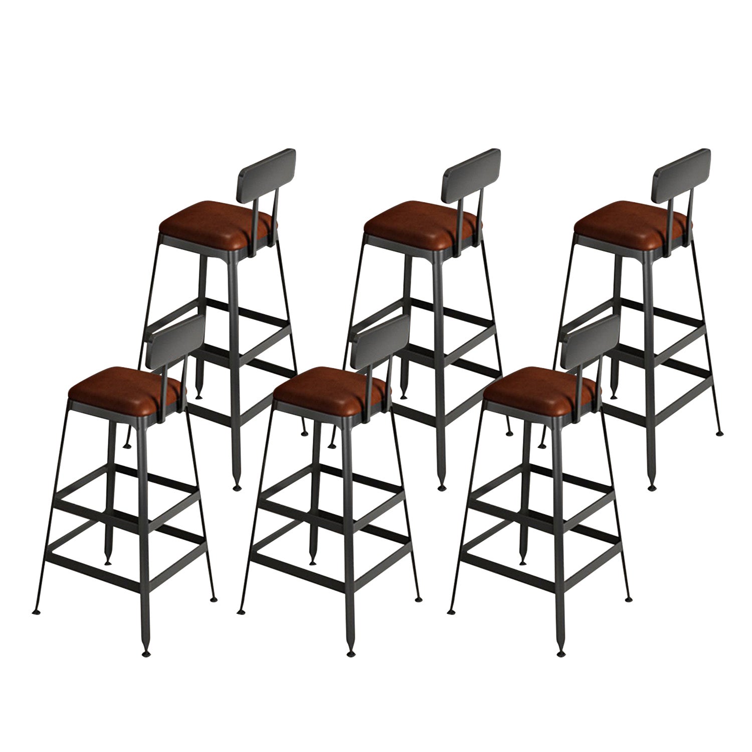 Contemporary Wood Barstools Armless Bar Stool with Metal Legs