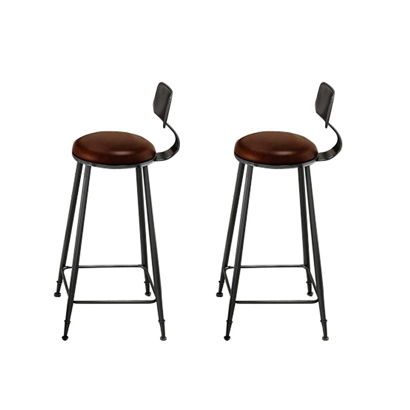 Contemporary Wood Barstools Armless Bar Stool with Metal Legs