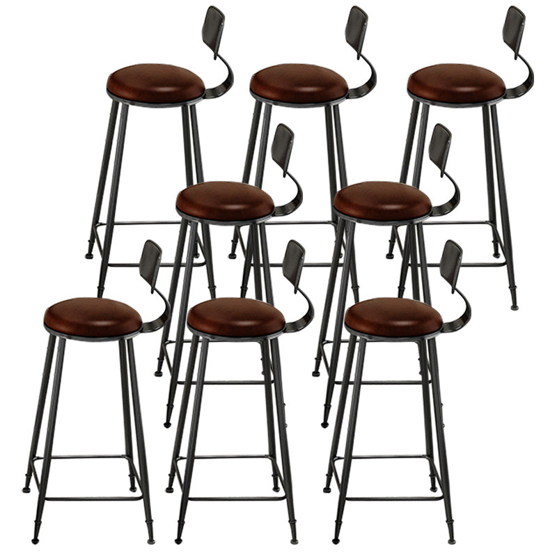 Contemporary Wood Barstools Armless Bar Stool with Metal Legs