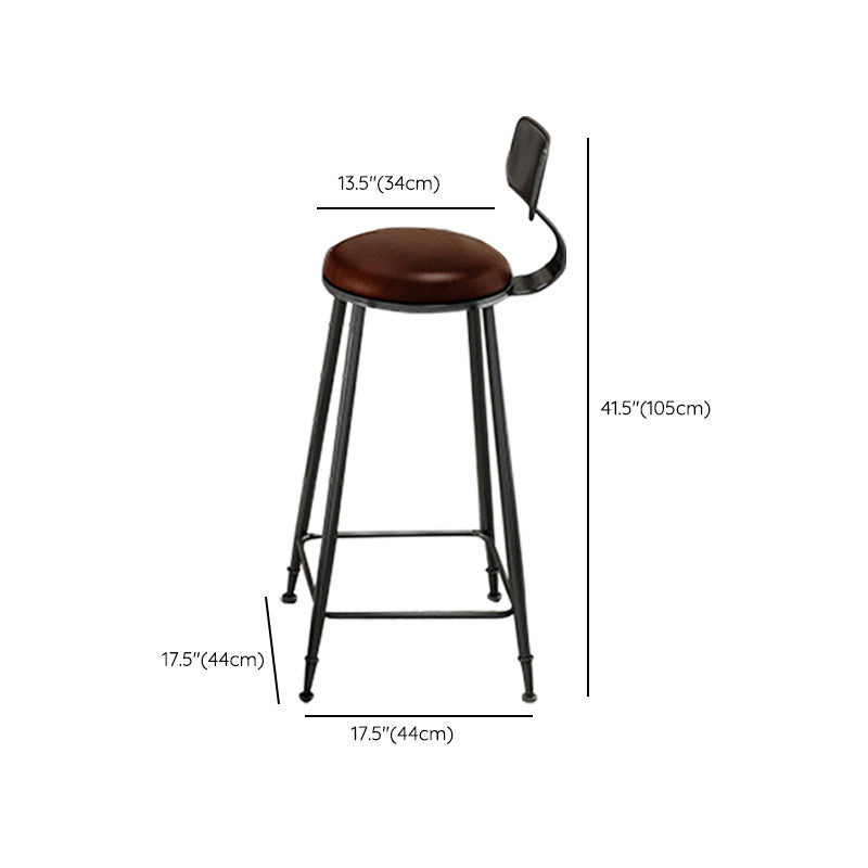Contemporary Wood Barstools Armless Bar Stool with Metal Legs