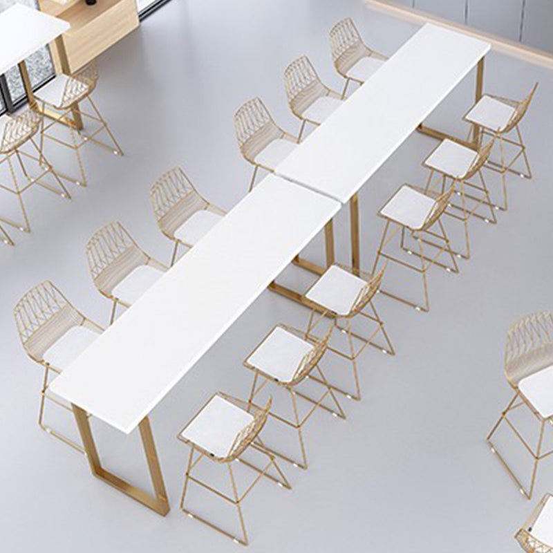 Glam Metal Bar Stools Low Back Dining Stools with Metal Legs