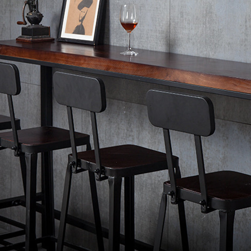 Contemporary Square Dining Stools Metal Bar Stools with Footrest