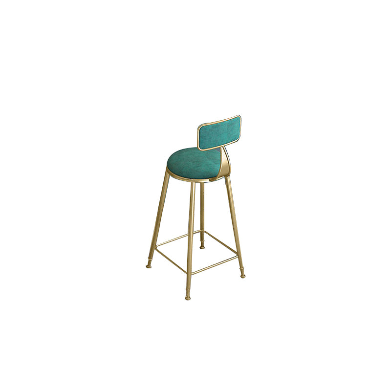 Low Back Dining Stool Contemporary Bar Stool with Metal Base